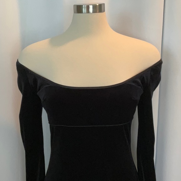 Vintage Scott McClintock TALL Black Velvet Long Sleeve Maxi Dress Women Size 14 - Picture 6 of 10